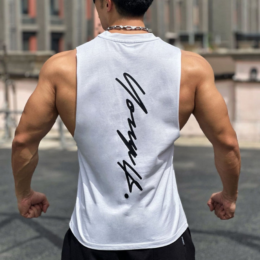 Self-made Summer New Fitness Sport Sleeveless T-Shirt, Korean Style Loose Breathable Training Vest, Basketball Jersey for Men