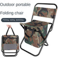 Outdoor Camping Folding Chair with Storage Backrest and Carrying Bag for Art Students' Sketching