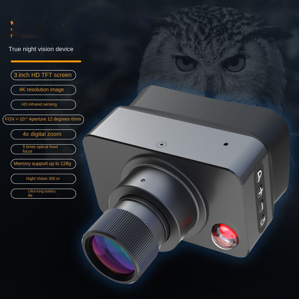 Rangefinder Infrared Night Vision Scope for Day and Night Use, Adjustable Compound Bow Night Sight with Crosshair, Infrared Rangefinder, 4K Large Screen