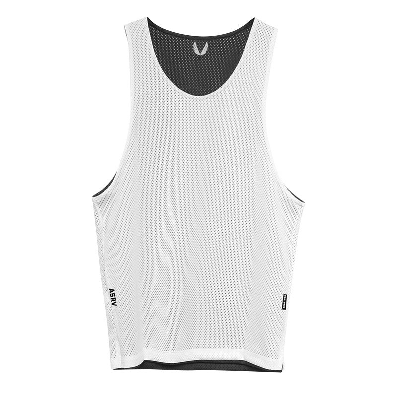 Summer New Fitness Vest Men's Loose Large Size Mesh Double-Sided Quick-Drying Breathable Sports Sleeveless t-Shirt Basketball Clothing