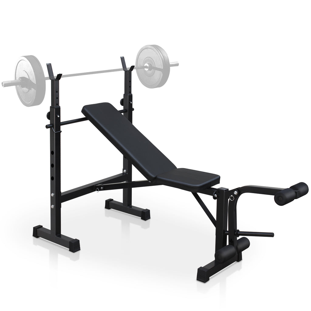 Olympic Weight Bench & Squat Rack Set — Full-Body Home Gym