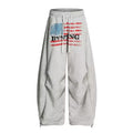 Street Style Letter Print Elastic Waist Casual Wide Leg Pants for Women, Trendy Versatile Sport Skateboard Basketball Pants