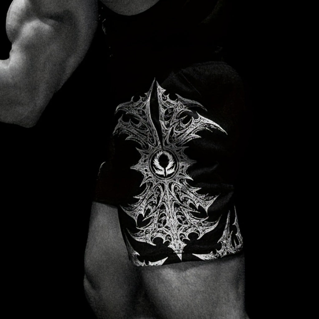 Summer Sport Shorts for Men, Fitness Fashion Printed Muscular Workout Shorts, Quick-Dry Breathable Lightweight Beach Shorts