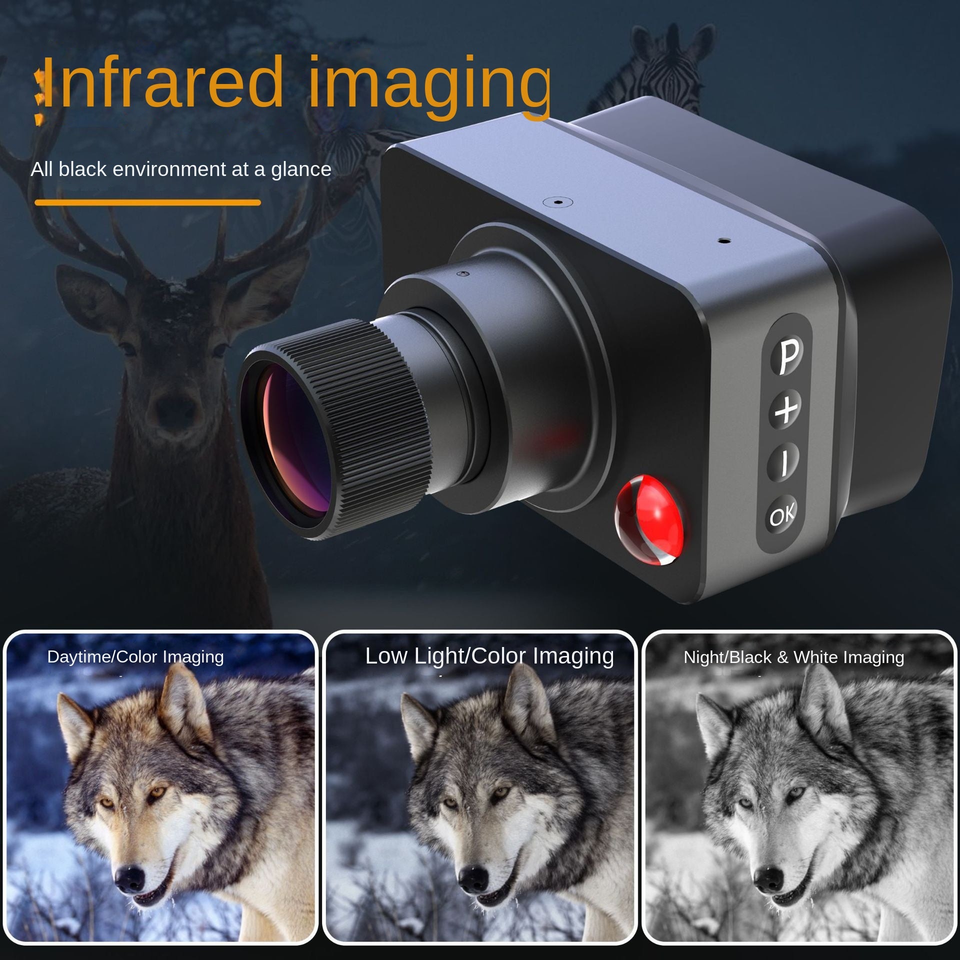 Rangefinder Infrared Night Vision Scope for Day and Night Use, Adjustable Compound Bow Night Sight with Crosshair, Infrared Rangefinder, 4K Large Screen