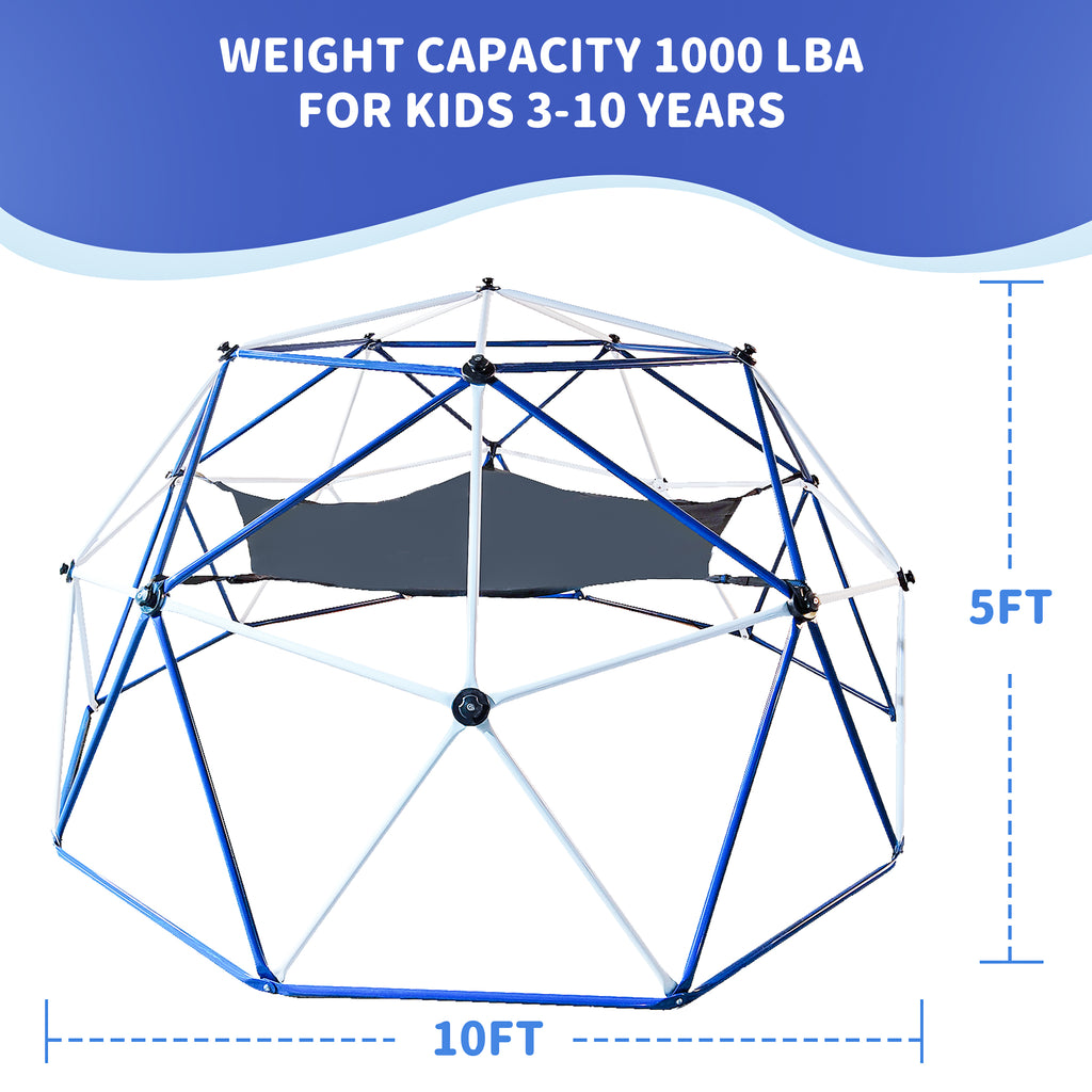 10FT Kids Climbing Dome with Hammock | Outdoor Jungle Gym