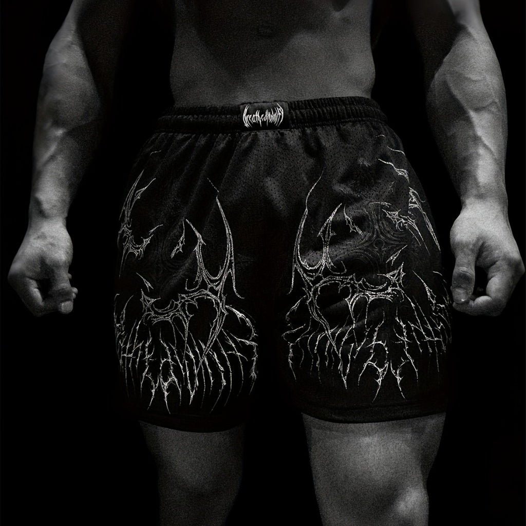 Fitness Fashion Mesh Muscle Workout Shorts for Men, Quick-Dry Breathable Lightweight Beach Summer Style