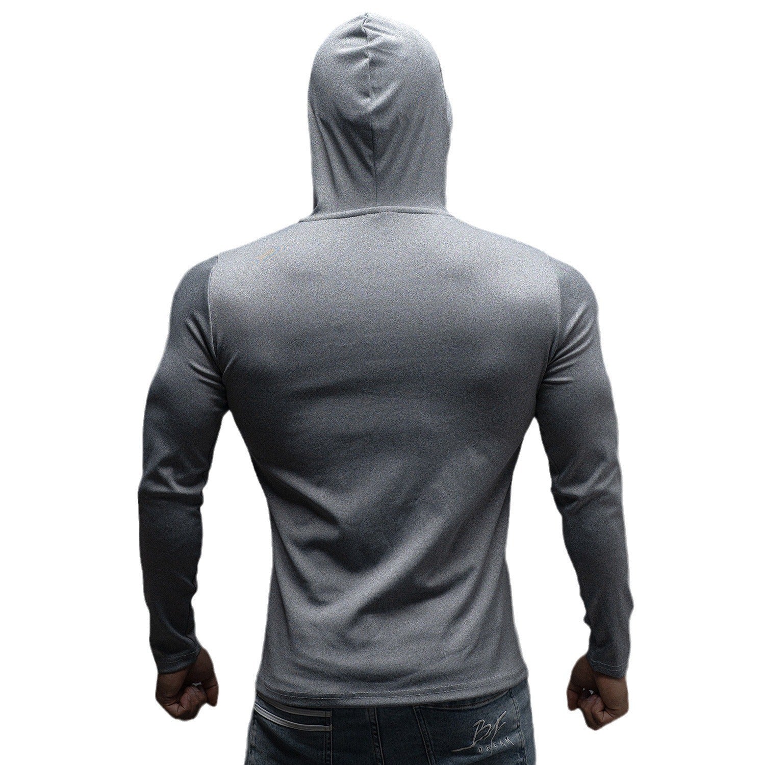 Spring and Autumn New Men's Sport Casual Running Workout Gym Training Solid Color Lightweight Hooded Long Sleeve Sweatshirt