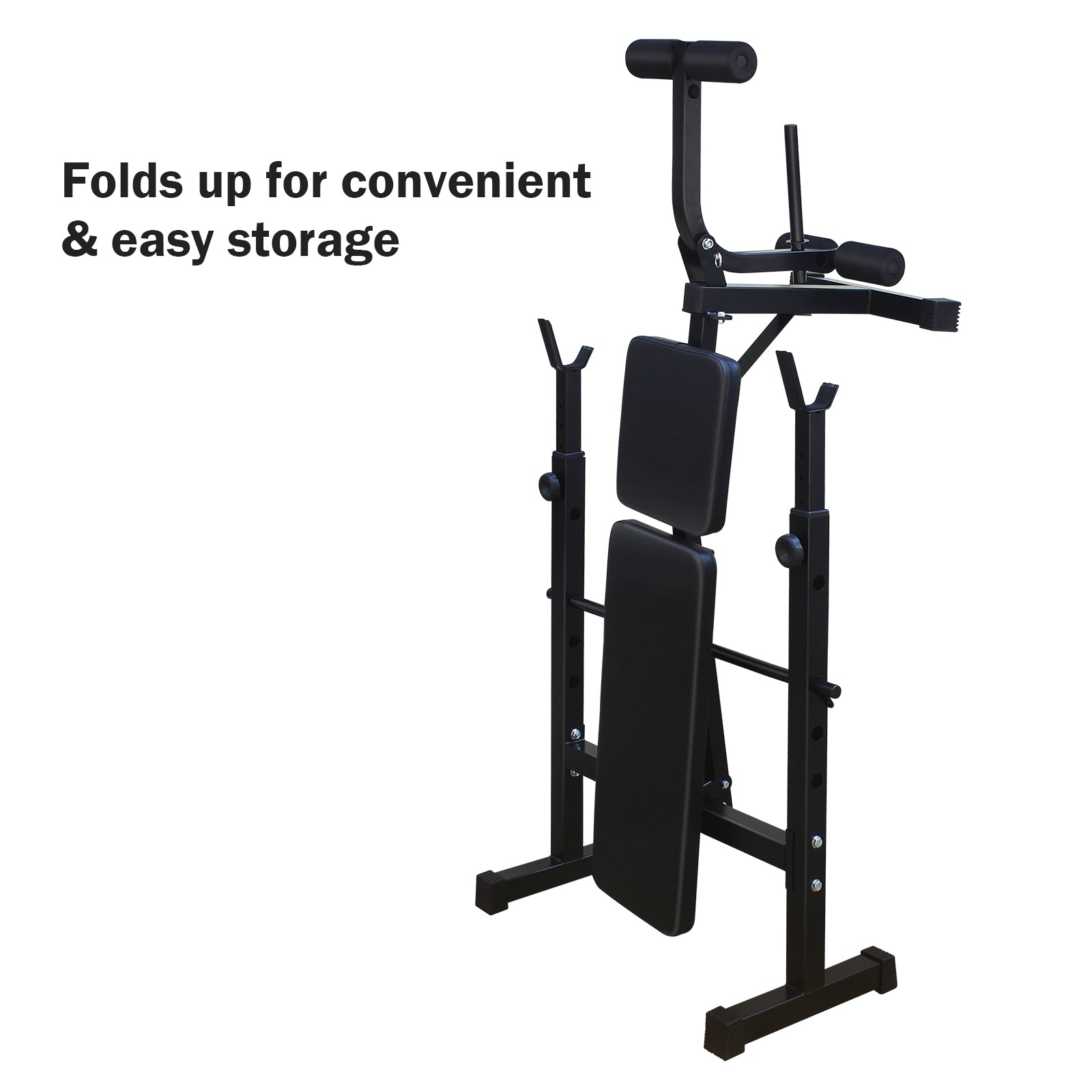 Olympic Weight Bench & Squat Rack Set — Full-Body Home Gym