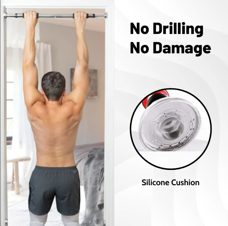 Indoor Door Pull-Up Bar | No-Drill Wall Horizontal Bar for Home Gym