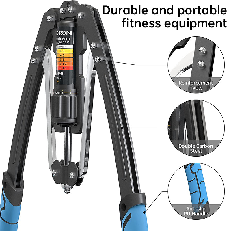 Twister Arm Trainer - 3-in-1 Hydraulic Chest & Arm Workout Equipment with Ab Roller | Adjustable Resistance 22-440 lbs
