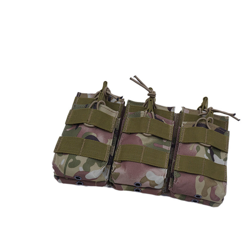 Triple Open-Top Tactical Rifle Magazine Pouch Holder for .223 / 5.56, Universal M4 M16 M14 Mag Carrier Bag
