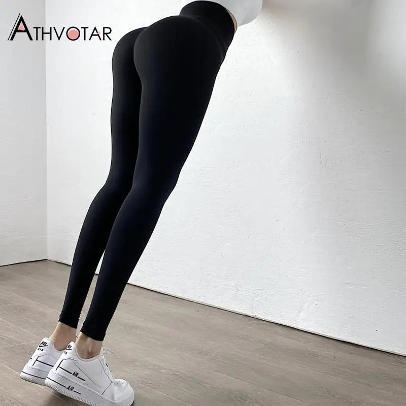 Women's High-Waist Push-Up Leggings | Warm Gym & Workout Tights